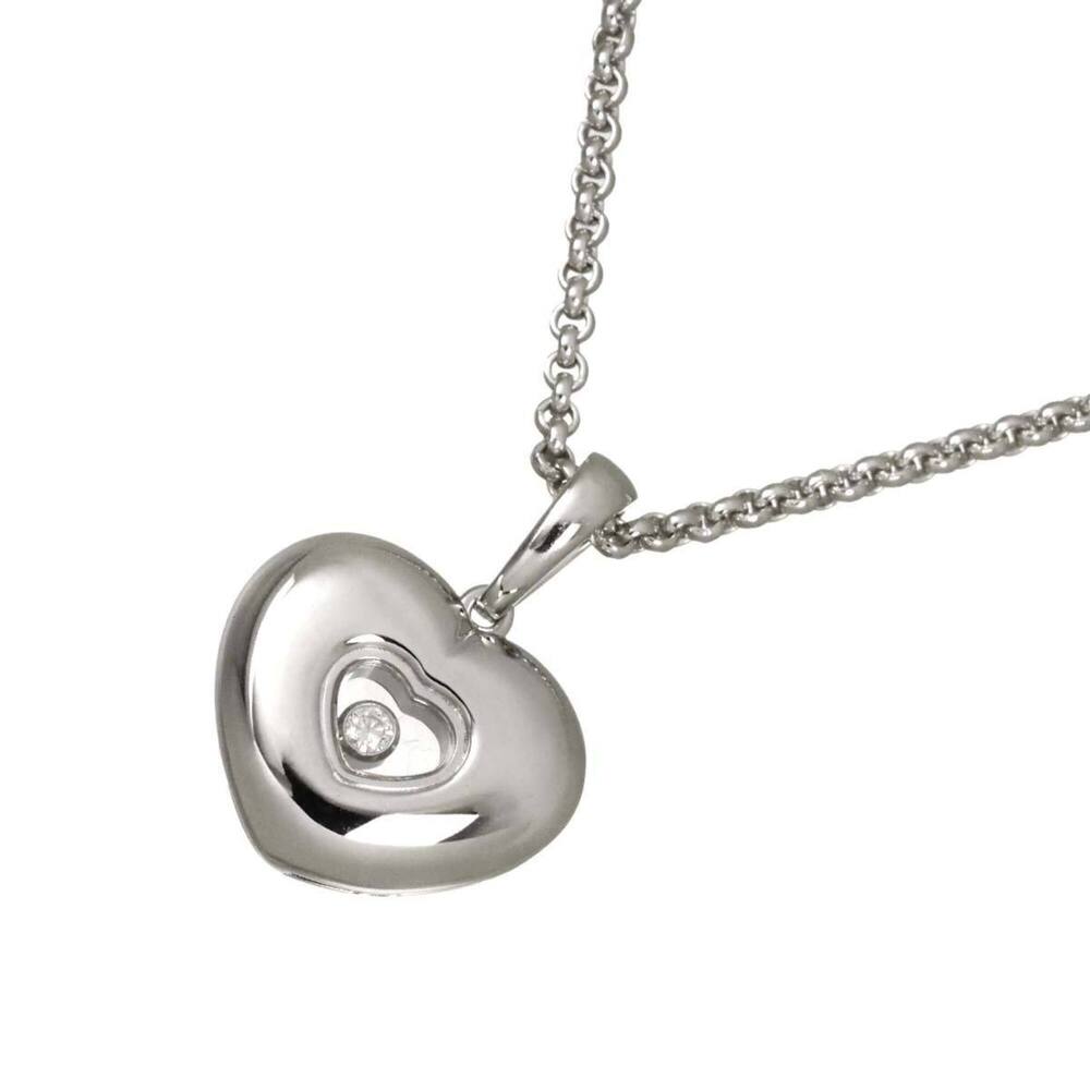 CHOPARD 18k Silver Diamond Heart Necklace